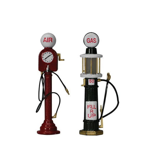 Antique Gas Pumps Set of 2 red and black for Christmas Village by The Country Christmas Loft on Tampa Home & Garden Store