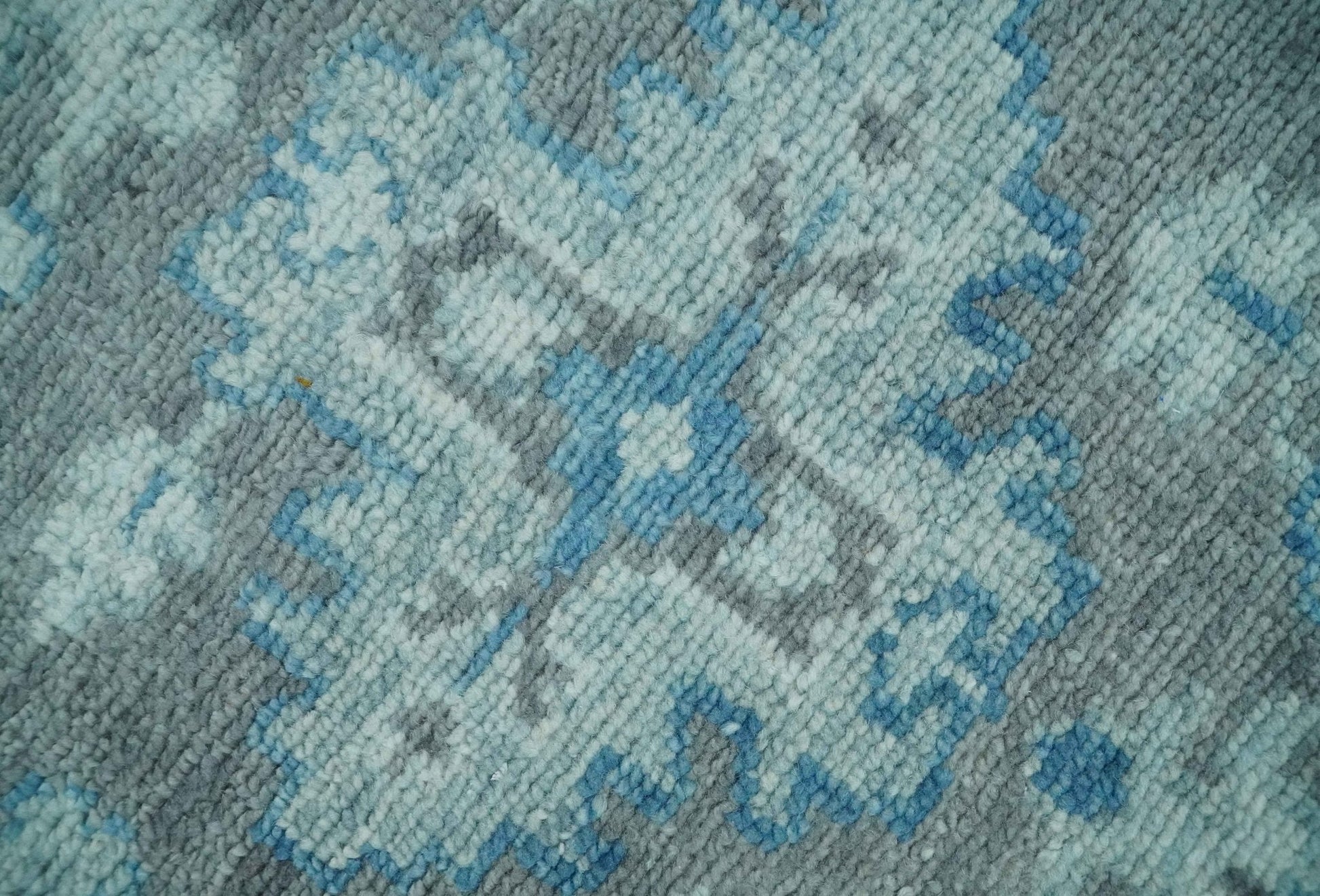 Antique Gray and Blue Hand Knotted 8x10 Oushak Turkish Wool Area Rug - Tampa Home & Garden Store