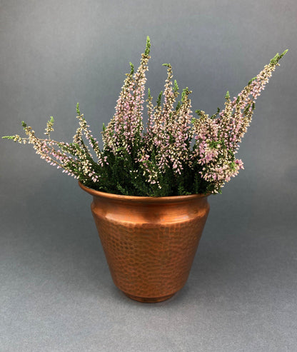 Antique Hand Hammered Brass & Copper Jardiniere Footed Flower Pot Vase. Herb Growing Container. Rustic Table Decor. 19th C Imperial Russia. - Tampa Home & Garden Store