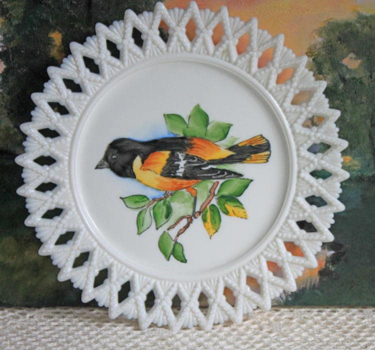 Antique Hand Painted Red Roses Serving or Decorative Plate. Luxurious Dining or Collectible Display. French Country Living. Wedding Gift. - Tampa Home & Garden Store