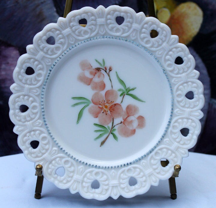 Antique Hand Painted Red Roses Serving or Decorative Plate. Luxurious Dining or Collectible Display. French Country Living. Wedding Gift. - Tampa Home & Garden Store