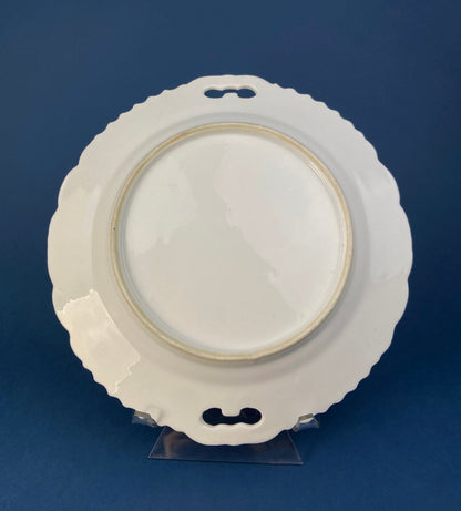 Antique Hand Painted Serving Plate with Gold Lattice. Porcelain Platter with Wild Flowers Motif. - Tampa Home & Garden Store