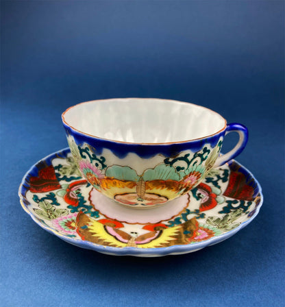 Antique Hand Painted Tea Cup. Asian Motif.  June Moth Pettern. Very Thin Porcelain. Collectible. - Tampa Home & Garden Store