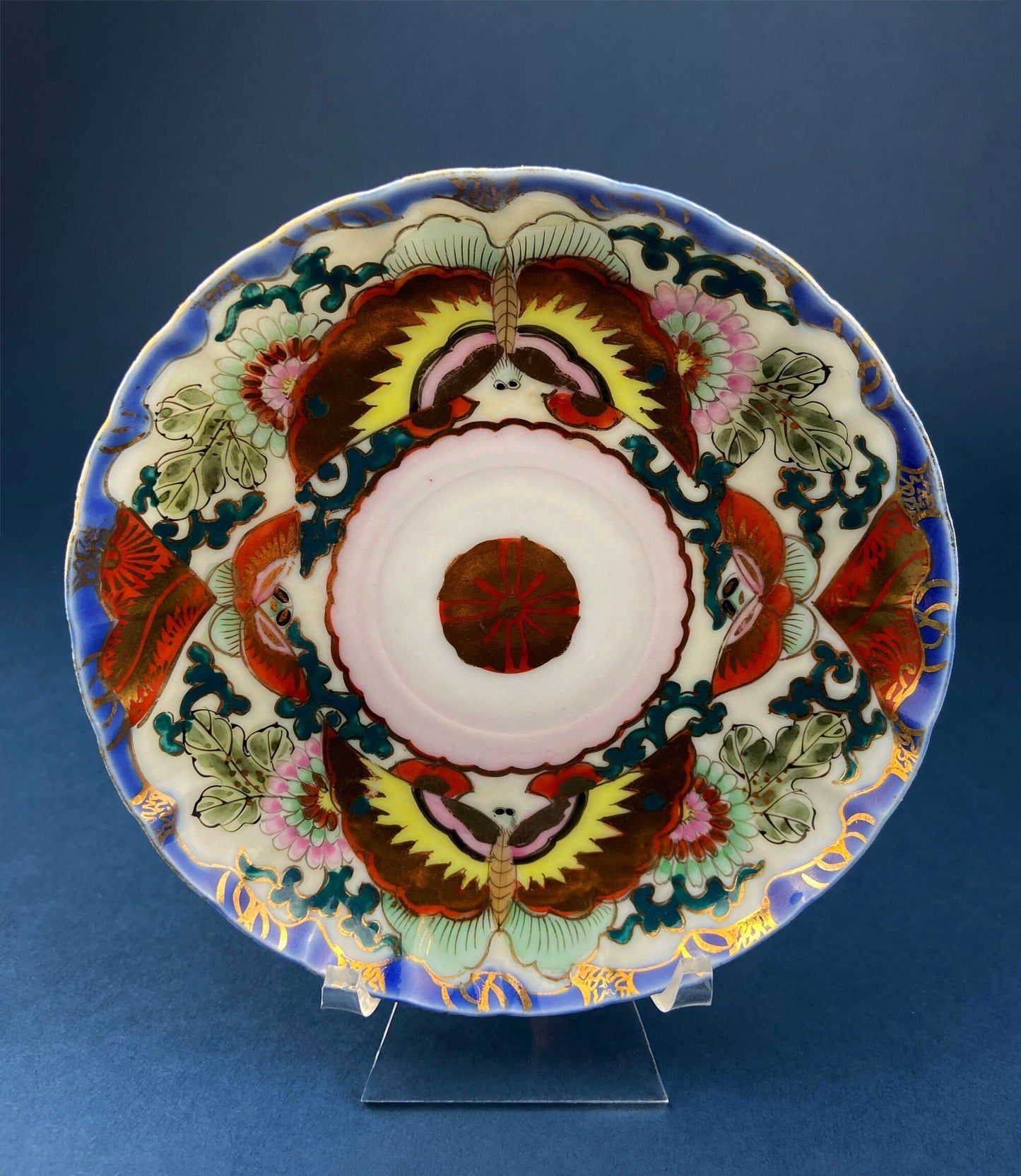 Antique Hand Painted Tea Cup. Asian Motif.  June Moth Pettern. Very Thin Porcelain. Collectible. - Tampa Home & Garden Store