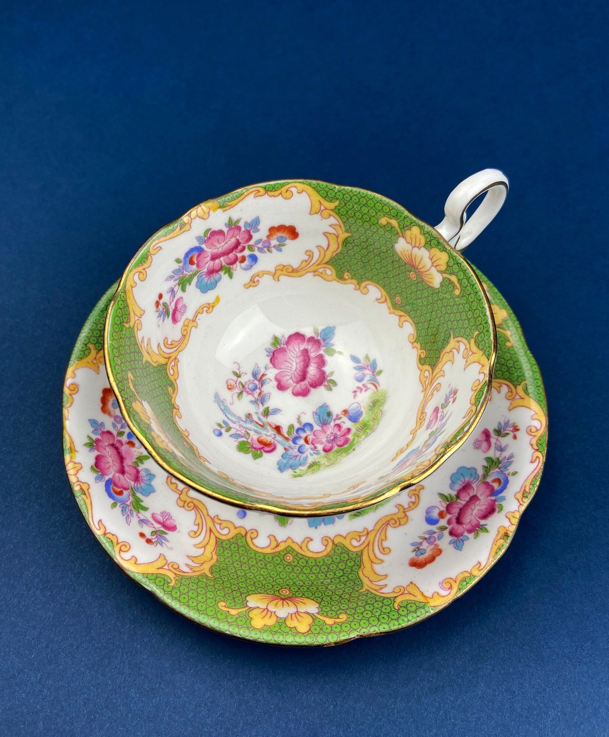Antique Hand Painted Tea Cup. Asian Motif.  June Moth Pettern. Very Thin Porcelain. Collectible. - Tampa Home & Garden Store