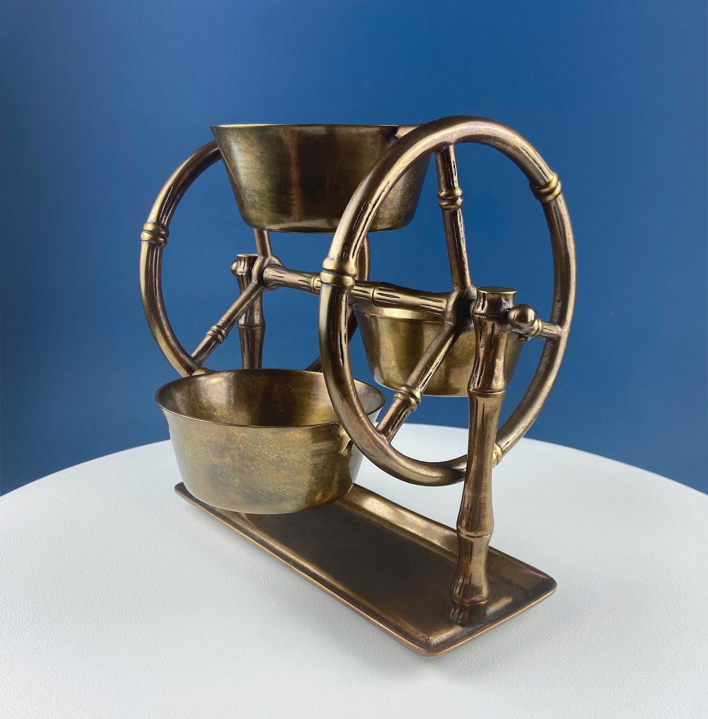 Antique Heavy Brass Ferris Wheel for Candy Nuts Condiments. Perfect for Kid or Adult Parties. Garden Bar Game Room Gatherings. Gift for Dad. - Tampa Home & Garden Store