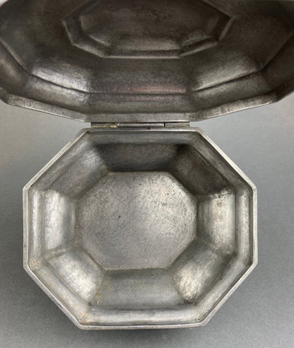 Antique Italian Pewter Box with Hinged Lid. Large Pewter Bowl Made in Italy. Trinket or Jewelry Box. - Tampa Home & Garden Store
