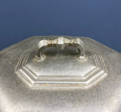Antique Italian Pewter Box with Hinged Lid. Large Pewter Bowl Made in Italy. Trinket or Jewelry Box. - Tampa Home & Garden Store