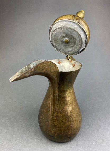 Antique  Large Aftaba. Primitive, Hand Hammered Brass Vessel for Water. Made in Northern India and Persia.  Highly Collectible Pitcher. - Tampa Home & Garden Store