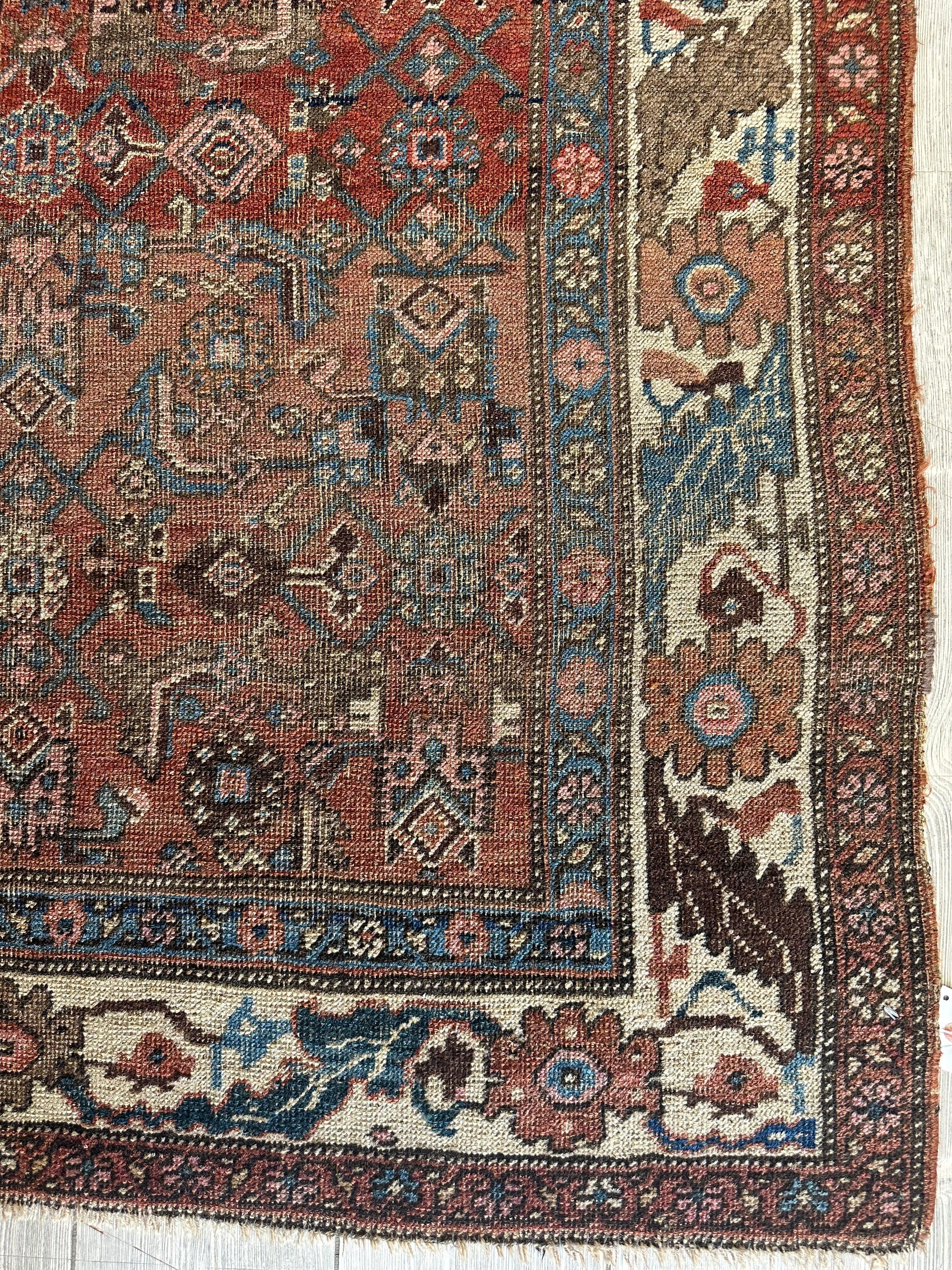 Antique Late 19th Century Persian Kurdish Gholtogh Rug 4 x 7 - Tampa Home & Garden Store