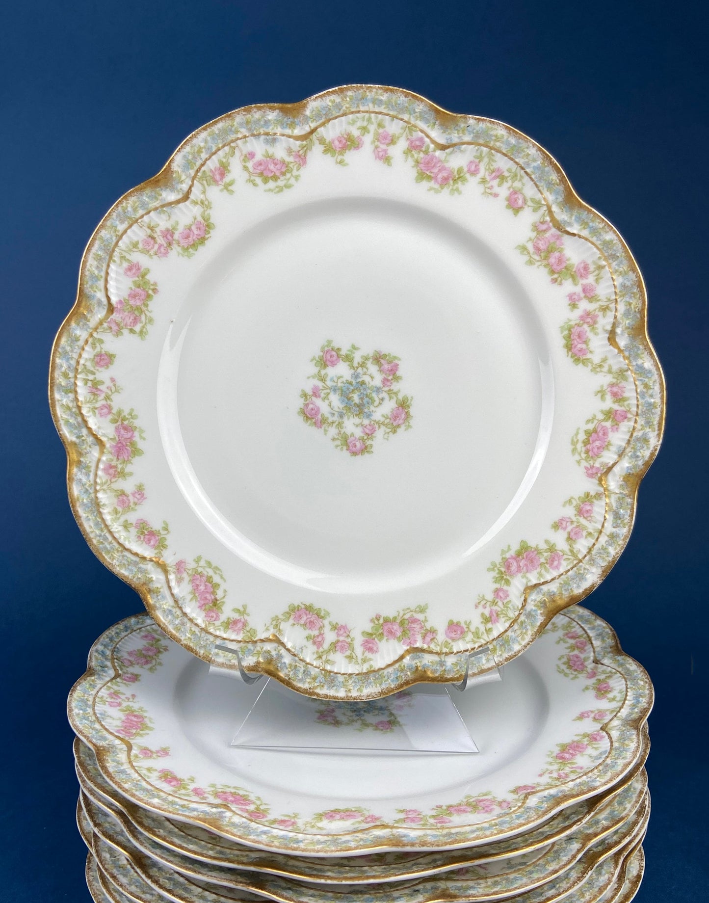 Antique Limoges Dinner Plates. Set of Eight Large Plates. Haviland & Co. Made in France. Luxurious Dining. Rare Find. French Country Living - Tampa Home & Garden Store