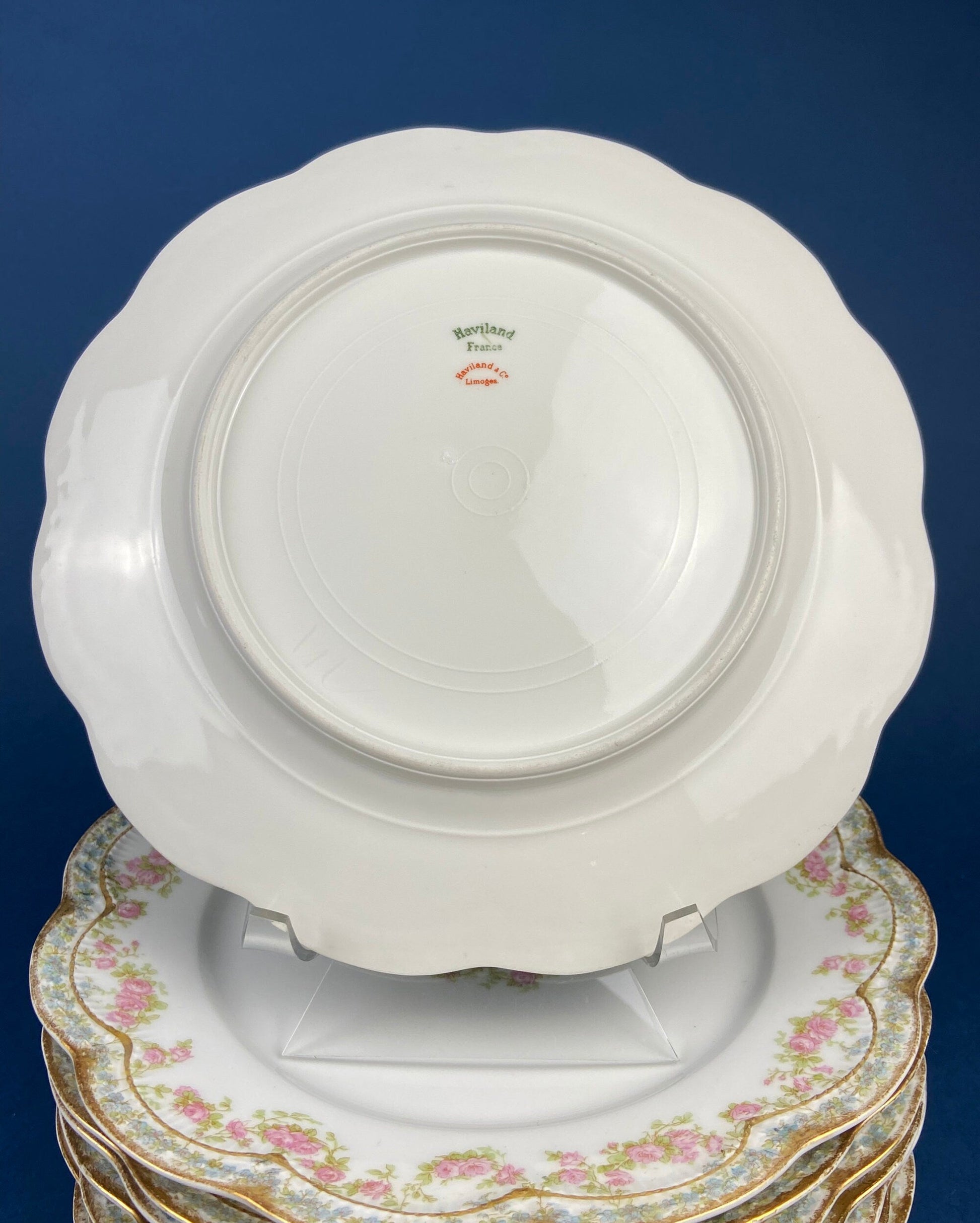 Antique Limoges Dinner Plates. Set of Eight Large Plates. Haviland & Co. Made in France. Luxurious Dining. Rare Find. French Country Living - Tampa Home & Garden Store