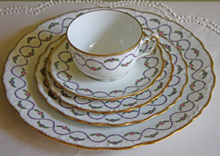 Antique Limoges Dinner Plates. Set of Eight Large Plates. Haviland & Co. Made in France. Luxurious Dining. Rare Find. French Country Living - Tampa Home & Garden Store
