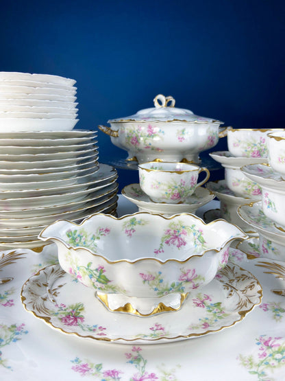 Antique Limoges Dinner Plates. Set of Eight Large Plates. Haviland & Co. Made in France. Luxurious Dining. Rare Find. French Country Living - Tampa Home & Garden Store