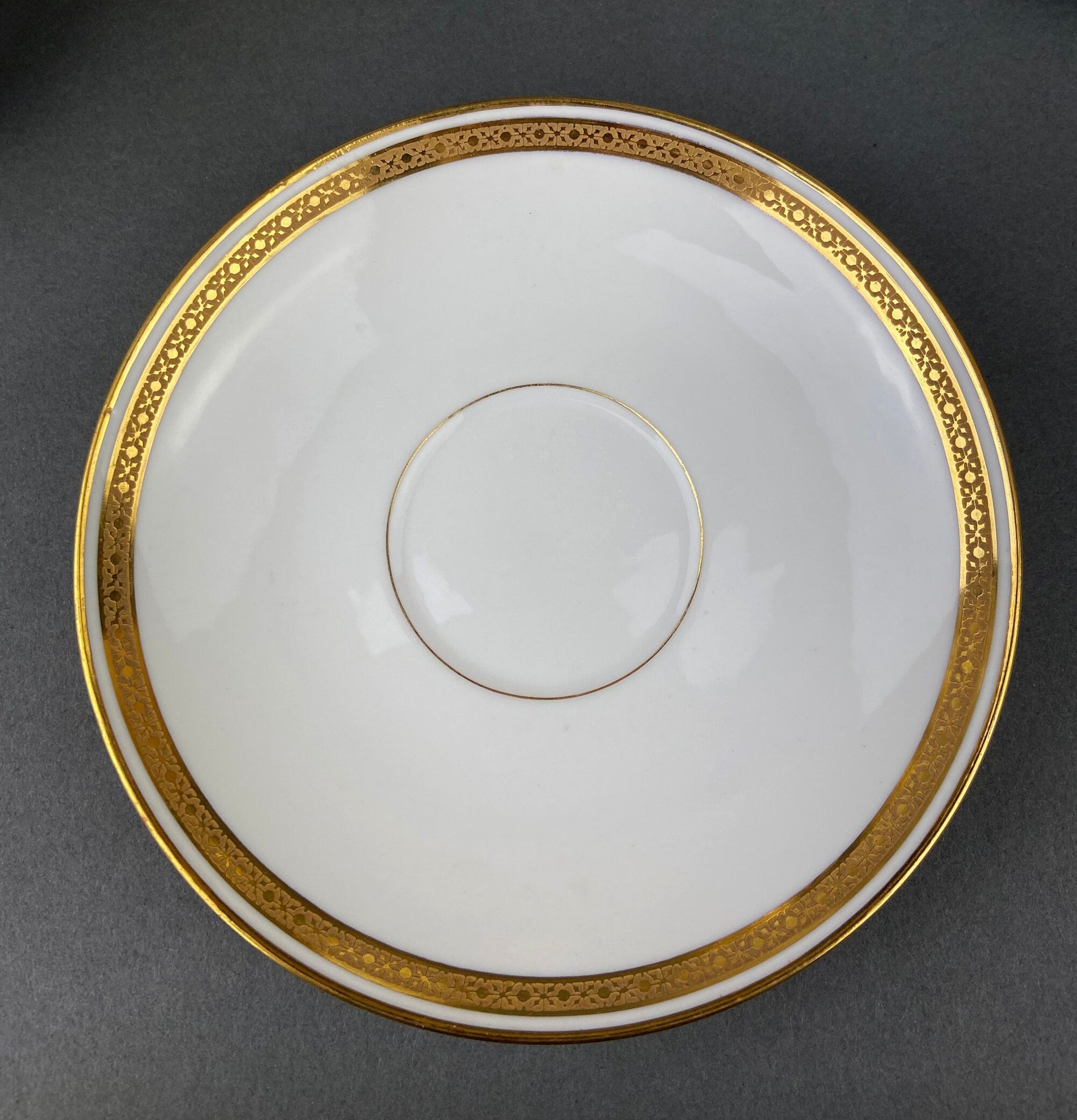 Antique Limoges Porcelain Tea Set. Set of Six Wedding Band Cups and Saucers, Teapot, Creamer and Sugar Bowl.  Haviland, France. - Tampa Home & Garden Store