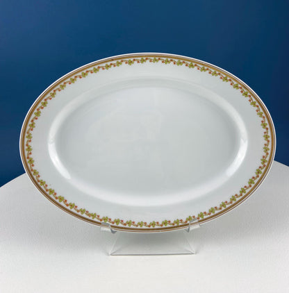 Antique Limoges Porcelain Tea Set with Clover Trim. Set of Six Dessert Plates, 5 Cups and Saucers, & Oval Serving Platter. Haviland France. - Tampa Home & Garden Store