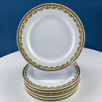 Antique Limoges Porcelain Tea Set with Clover Trim. Set of Six Dessert Plates, 5 Cups and Saucers, & Oval Serving Platter. Haviland France. - Tampa Home & Garden Store