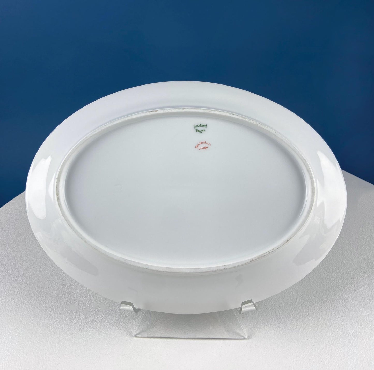 Antique Limoges Porcelain Tea Set with Clover Trim. Set of Six Dessert Plates, 5 Cups and Saucers, & Oval Serving Platter. Haviland France. - Tampa Home & Garden Store