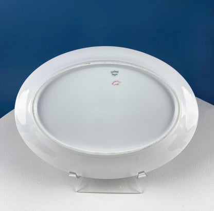 Antique Limoges Porcelain Tea Set with Clover Trim. Set of Six Dessert Plates, 5 Cups and Saucers, & Oval Serving Platter. Haviland France. - Tampa Home & Garden Store