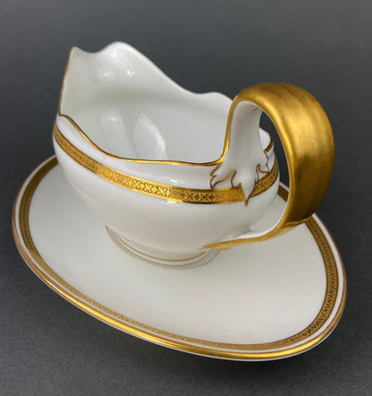 Antique Limoges Porcelain Tureen.  Wedding Band China. Soup Serving Dish. Finest Porcelain by Haviland, France - Tampa Home & Garden Store