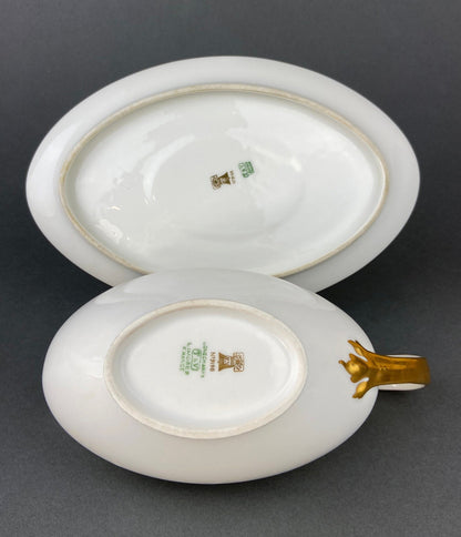Antique Limoges Porcelain Tureen.  Wedding Band China. Soup Serving Dish. Finest Porcelain by Haviland, France - Tampa Home & Garden Store