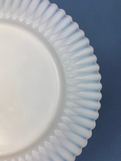 Antique Monax Petalware Opalescent Tea Set Trio. White and Gold Depression Glass Tea Cup, Saucer, Dessert or Salad Plate & Serving Plate. - Tampa Home & Garden Store