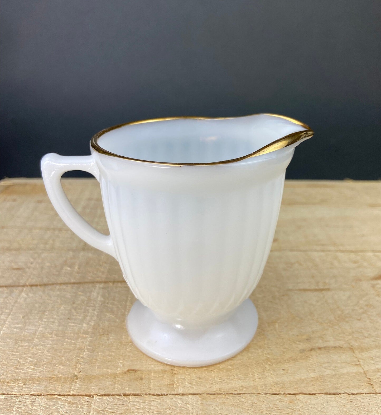 Antique Monax Petalware Opalescent Tea Set Trio. White and Gold Depression Glass Tea Cup, Saucer, Dessert or Salad Plate & Serving Plate. - Tampa Home & Garden Store