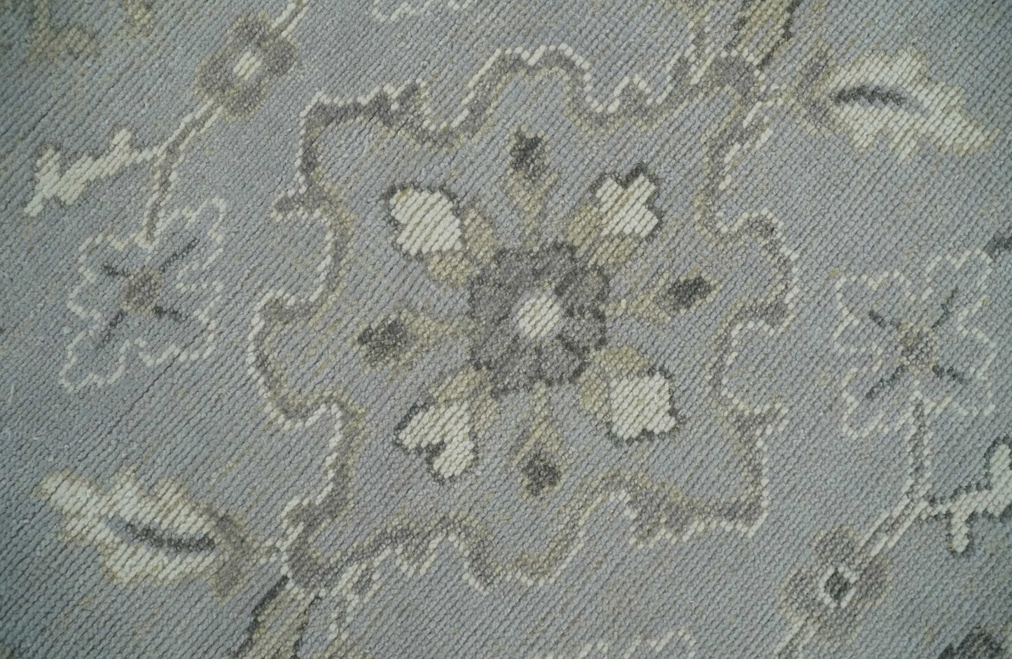 Antique Muted Silver Rug 8x11 Hand Knotted Turkish Silver, Beige and Brown Traditional Antique Persian Low Pile Area Rug - Tampa Home & Garden Store