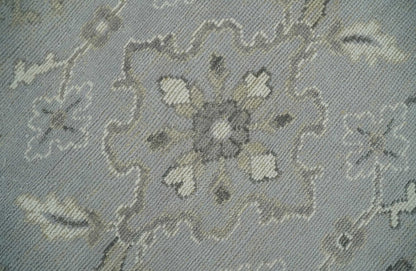 Antique Muted Silver Rug 8x11 Hand Knotted Turkish Silver, Beige and Brown Traditional Antique Persian Low Pile Area Rug - Tampa Home & Garden Store