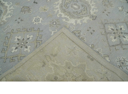 Antique Muted Silver Rug 8x11 Hand Knotted Turkish Silver, Beige and Brown Traditional Antique Persian Low Pile Area Rug - Tampa Home & Garden Store