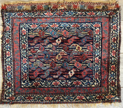 Antique Natural Dyes Small Kurdish Square Decorative Hanging Rug - 22" X 24" - Tampa Home & Garden Store