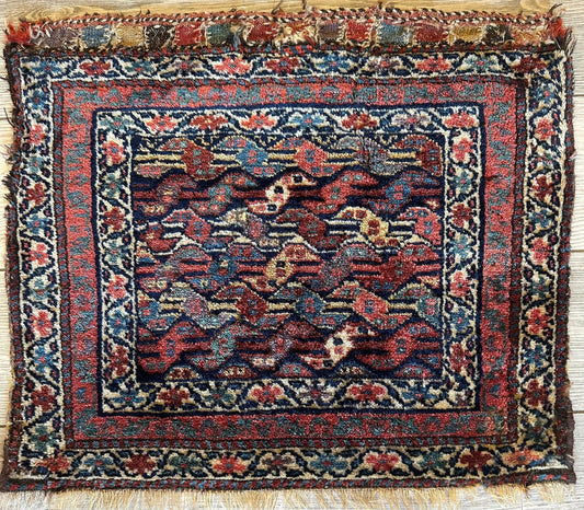 Antique Natural Dyes Small Kurdish Square Decorative Hanging Rug - 22" X 24" - Tampa Home & Garden Store