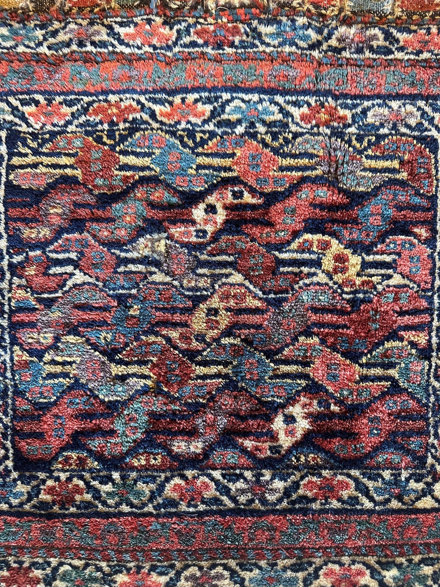 Antique Natural Dyes Small Kurdish Square Decorative Hanging Rug - 22" X 24" - Tampa Home & Garden Store