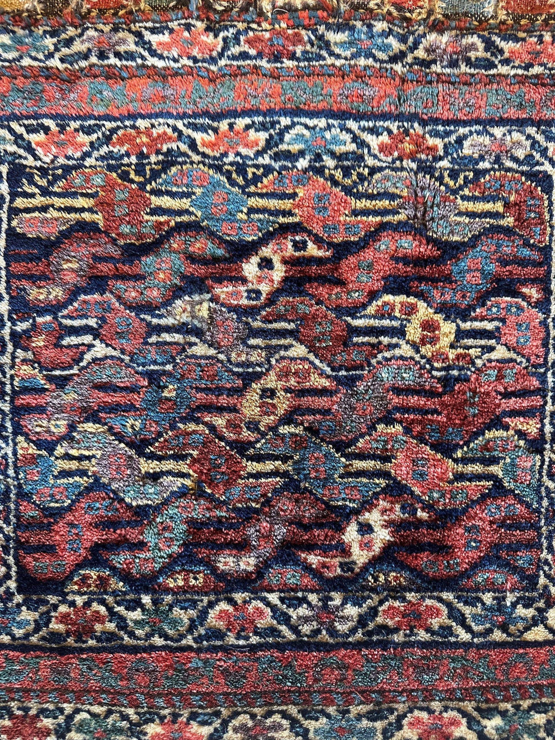 Antique Natural Dyes Small Kurdish Square Decorative Hanging Rug - 22" X 24" - Tampa Home & Garden Store