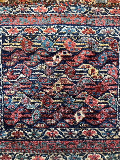 Antique Natural Dyes Small Kurdish Square Decorative Hanging Rug - 22" X 24" - Tampa Home & Garden Store