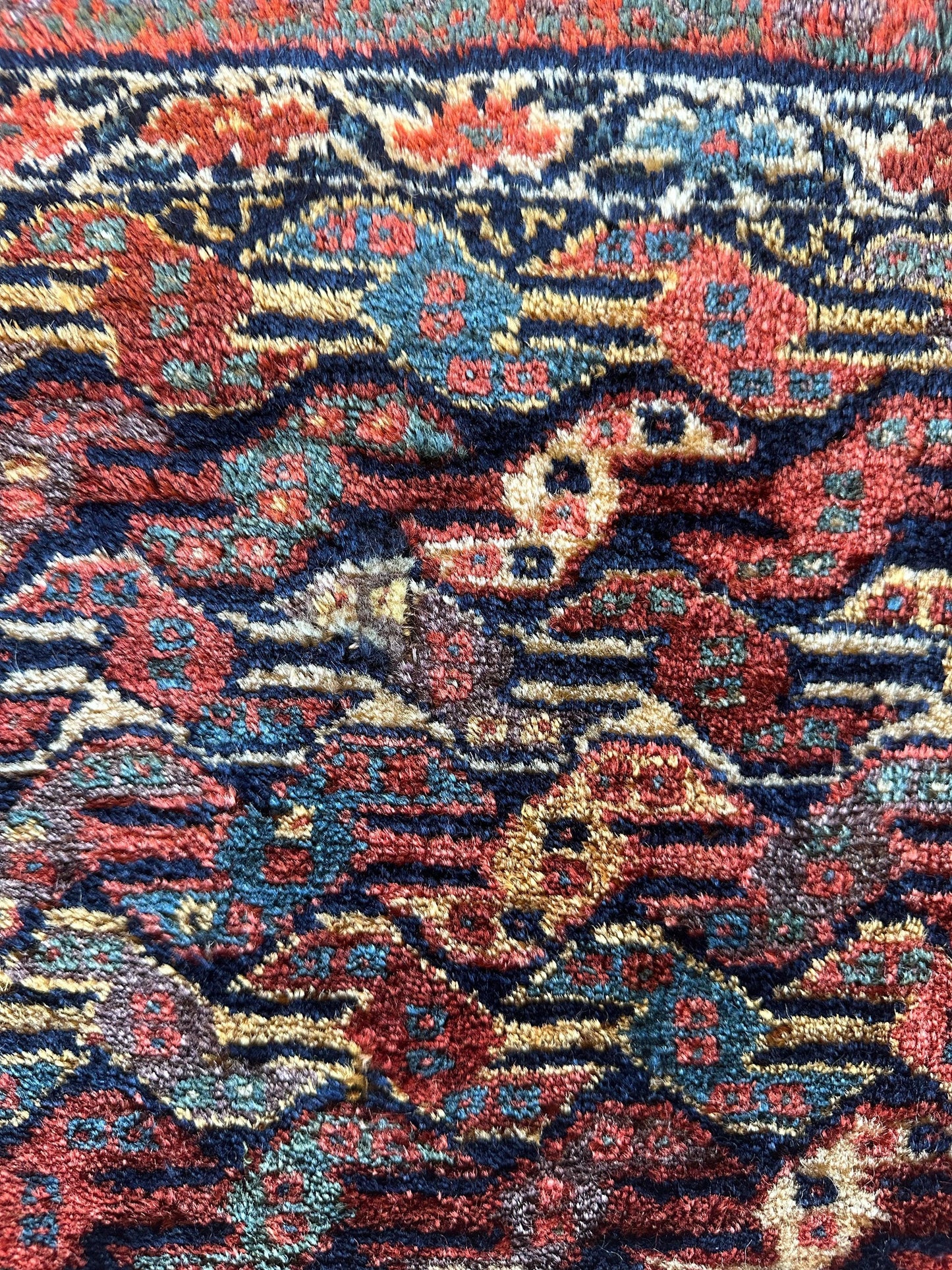 Antique Natural Dyes Small Kurdish Square Decorative Hanging Rug - 22" X 24" - Tampa Home & Garden Store