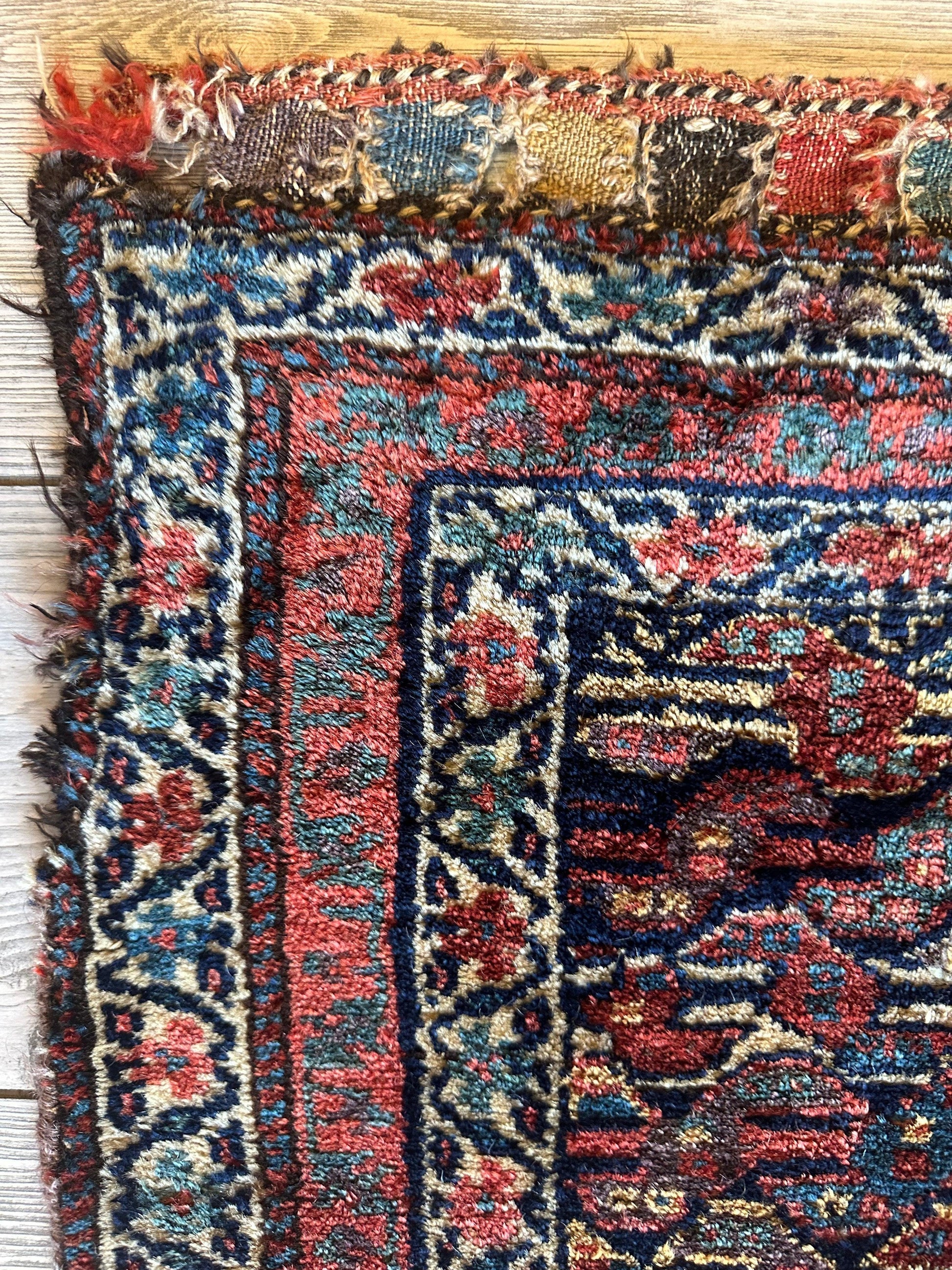 Antique Natural Dyes Small Kurdish Square Decorative Hanging Rug - 22" X 24" - Tampa Home & Garden Store