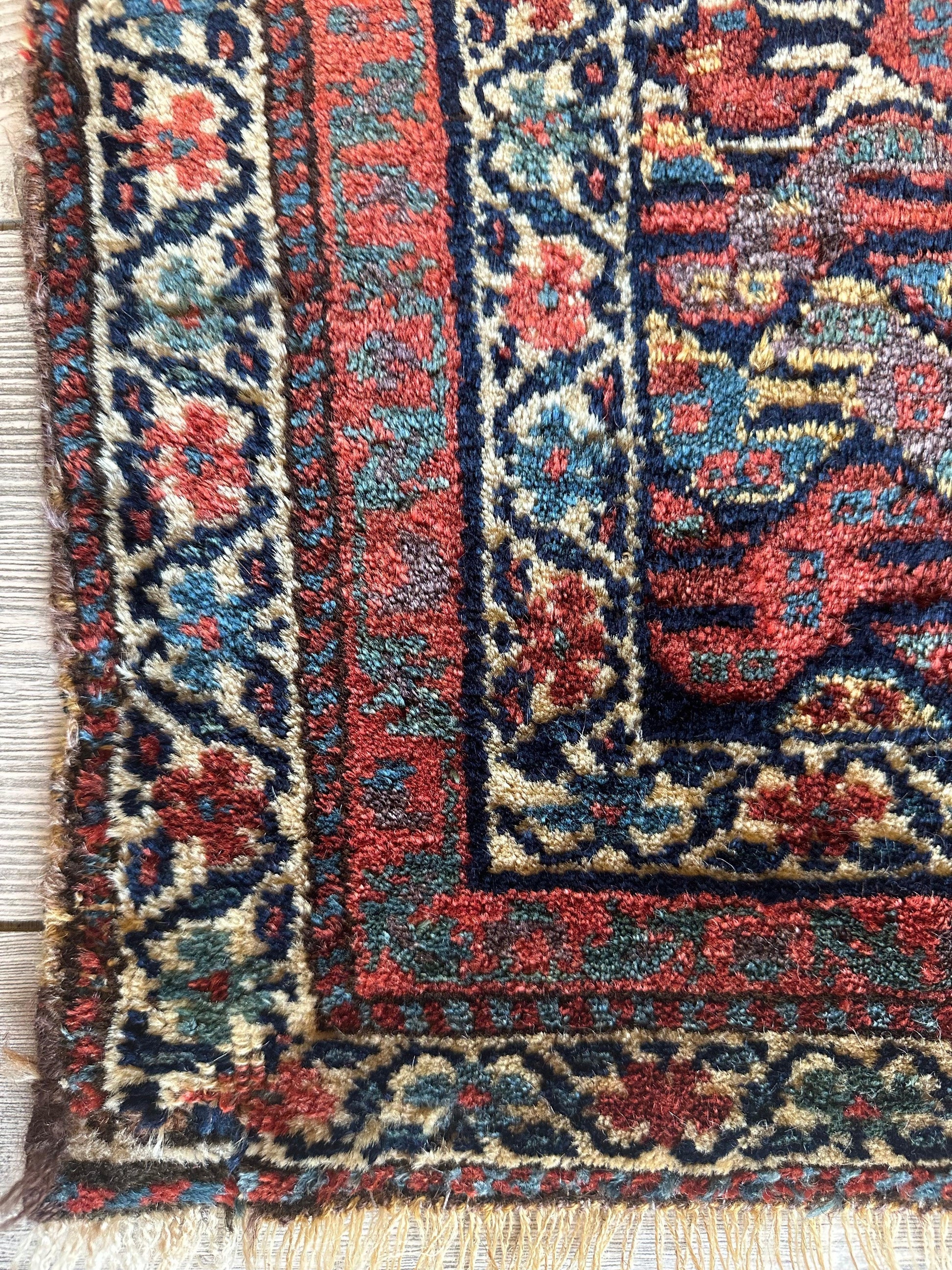 Antique Natural Dyes Small Kurdish Square Decorative Hanging Rug - 22" X 24" - Tampa Home & Garden Store