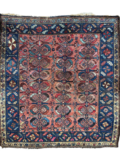 Antique One of Kind Persian Hamedan Enjelas Rug 3’11” x 4’4” - Tampa Home & Garden Store