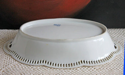 Antique Oval Bowl with Scalloped Intricate Rim ,  Bavarian Porcelain Bowl with Children Playing Images. - Tampa Home & Garden Store