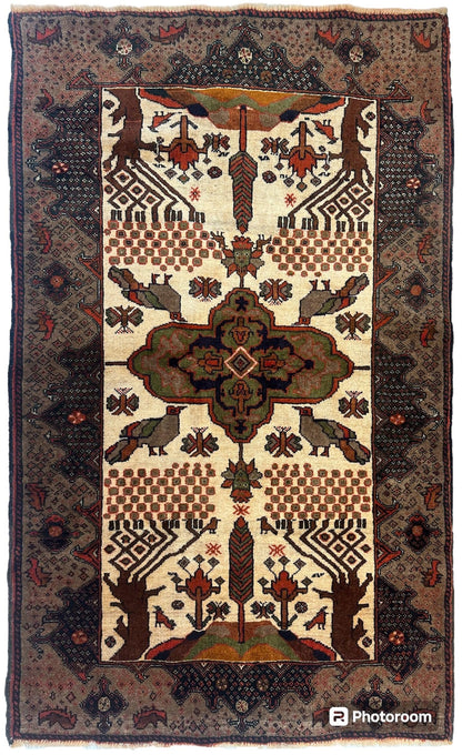 Antique Persian Baloch, Baluch Rug 2’10 x 4’8” - Tampa Home & Garden Store