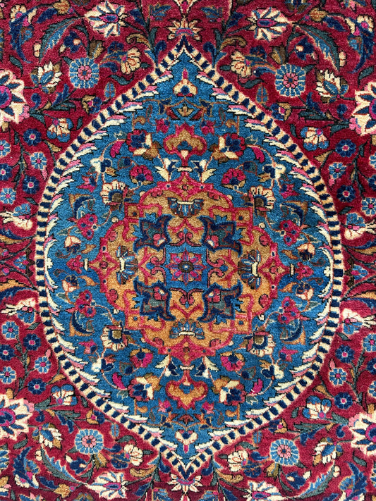 Antique Persian Kashan Debir Rug – 4’3” x 6’4” – Circa 1920s – Hand-Knotted Fine Wool - Tampa Home & Garden Store
