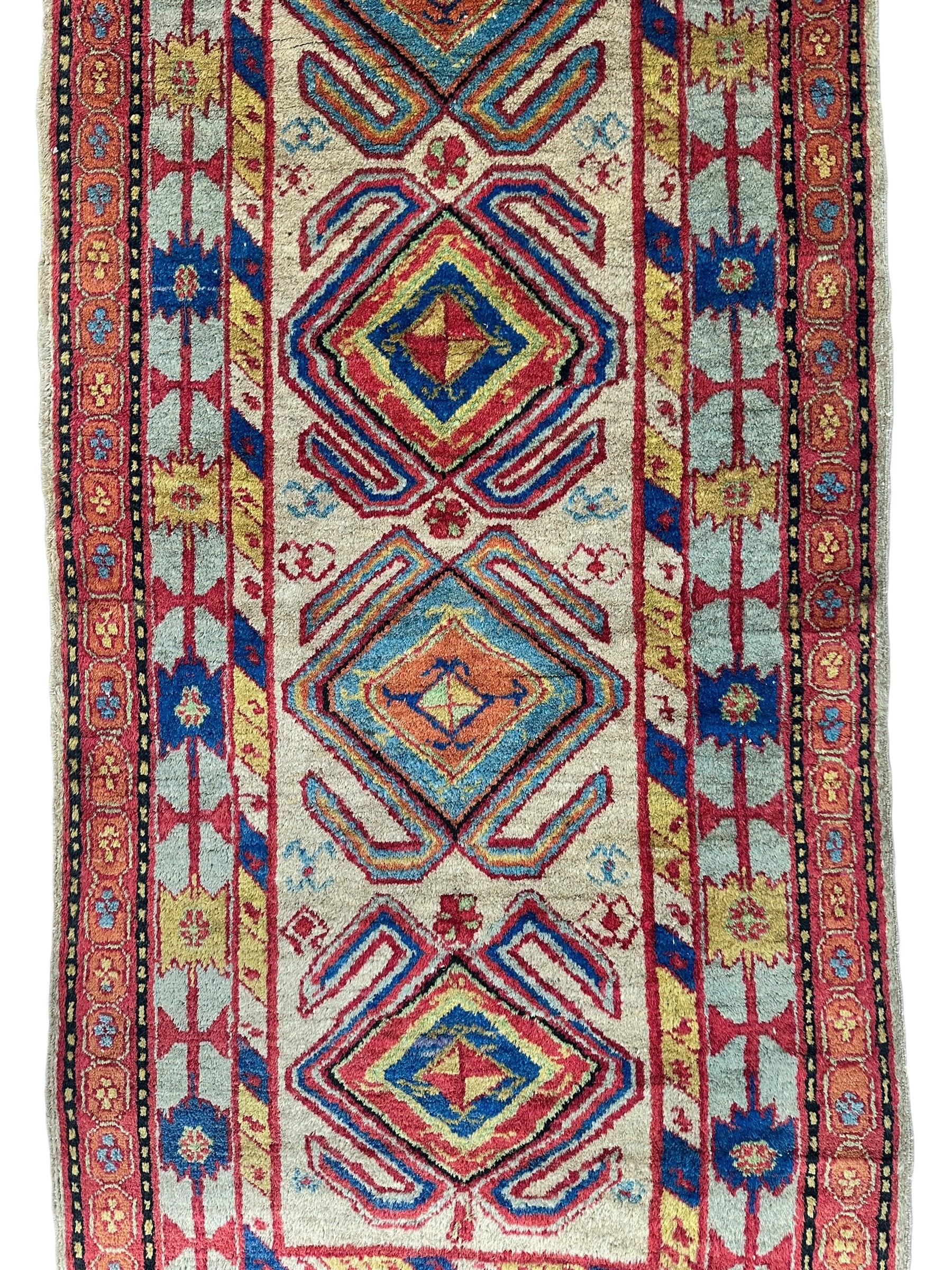 Antique Persian Lambran Runner Rug - 2'5" x 15'7" - Handwoven Wool, Circa 1930s - Tampa Home & Garden Store