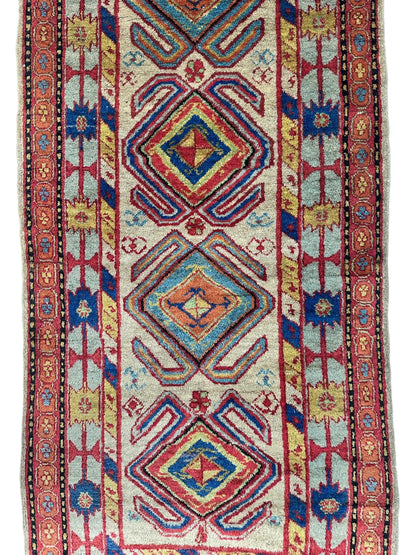 Antique Persian Lambran Runner Rug - 2'5" x 15'7" - Handwoven Wool, Circa 1930s - Tampa Home & Garden Store