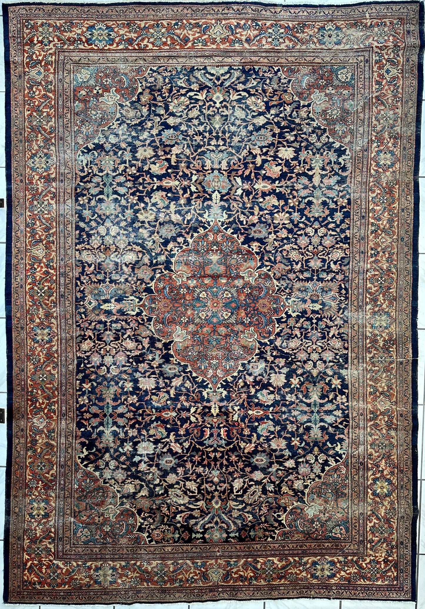 Antique Persian Mahal Rug 8’3”x12’ - Circa 1900 Treasure - Tampa Home & Garden Store