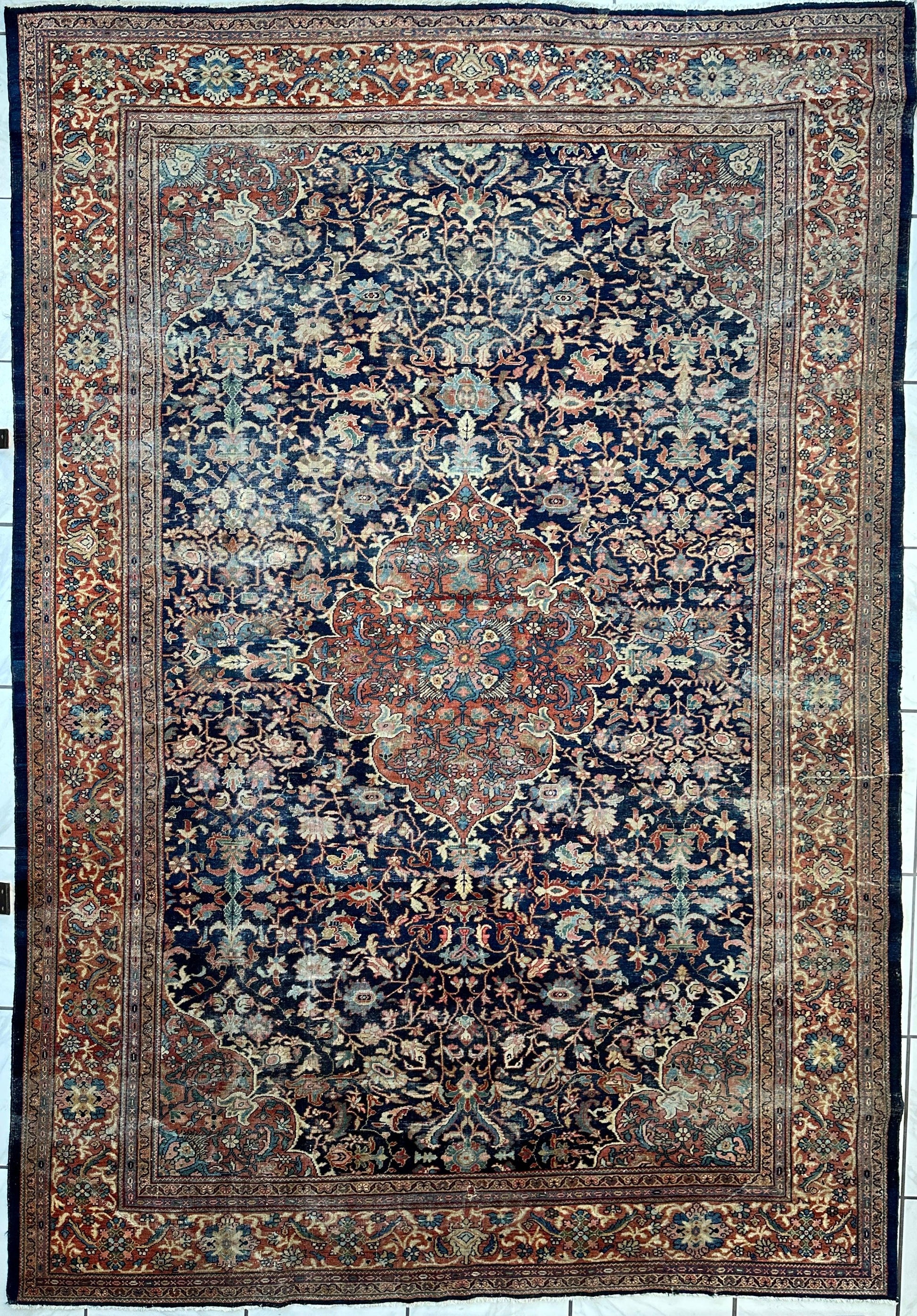 Antique Persian Mahal Rug 8’3”x12’ - Circa 1900 Treasure - Tampa Home & Garden Store