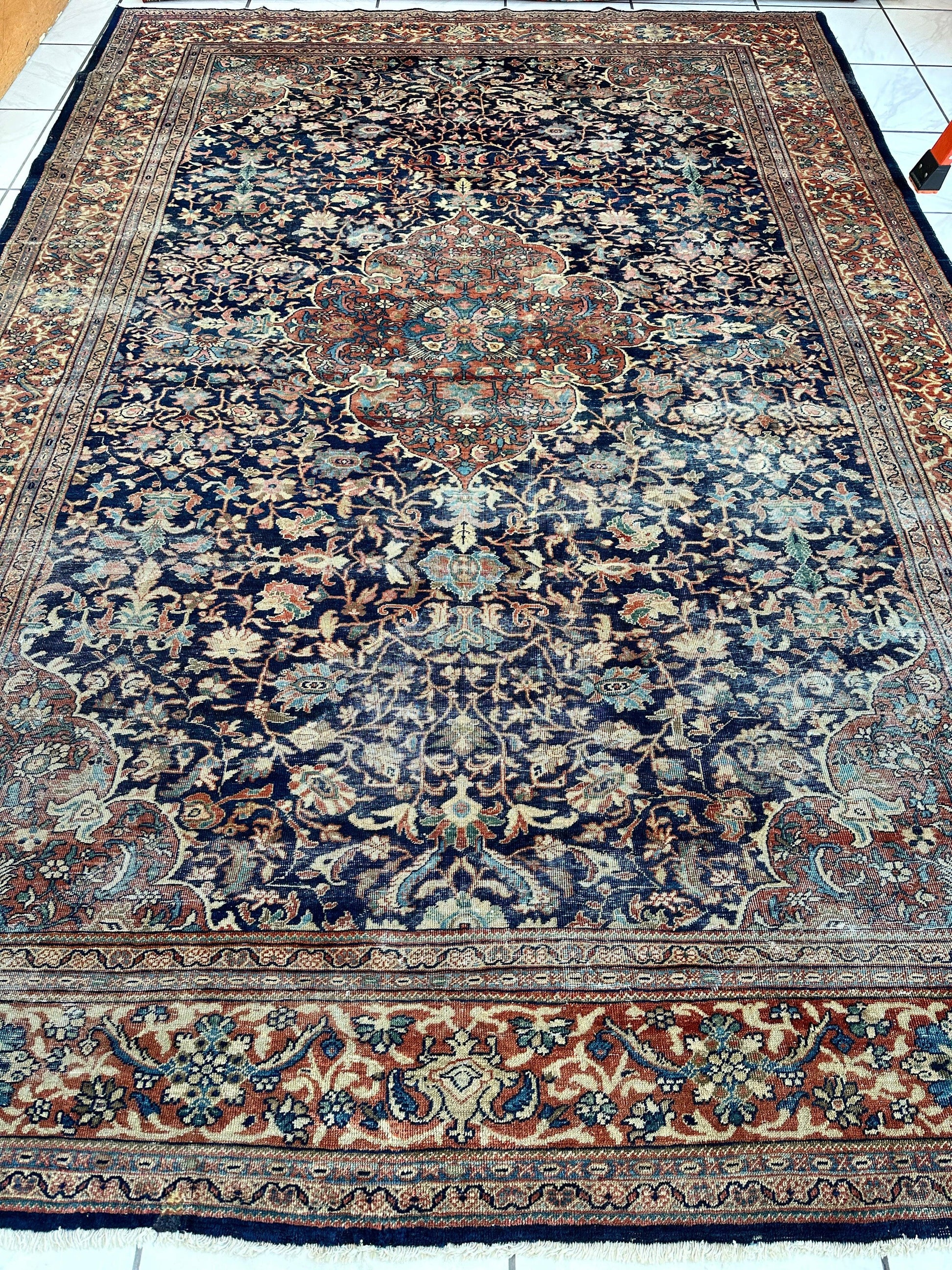 Antique Persian Mahal Rug 8’3”x12’ - Circa 1900 Treasure - Tampa Home & Garden Store
