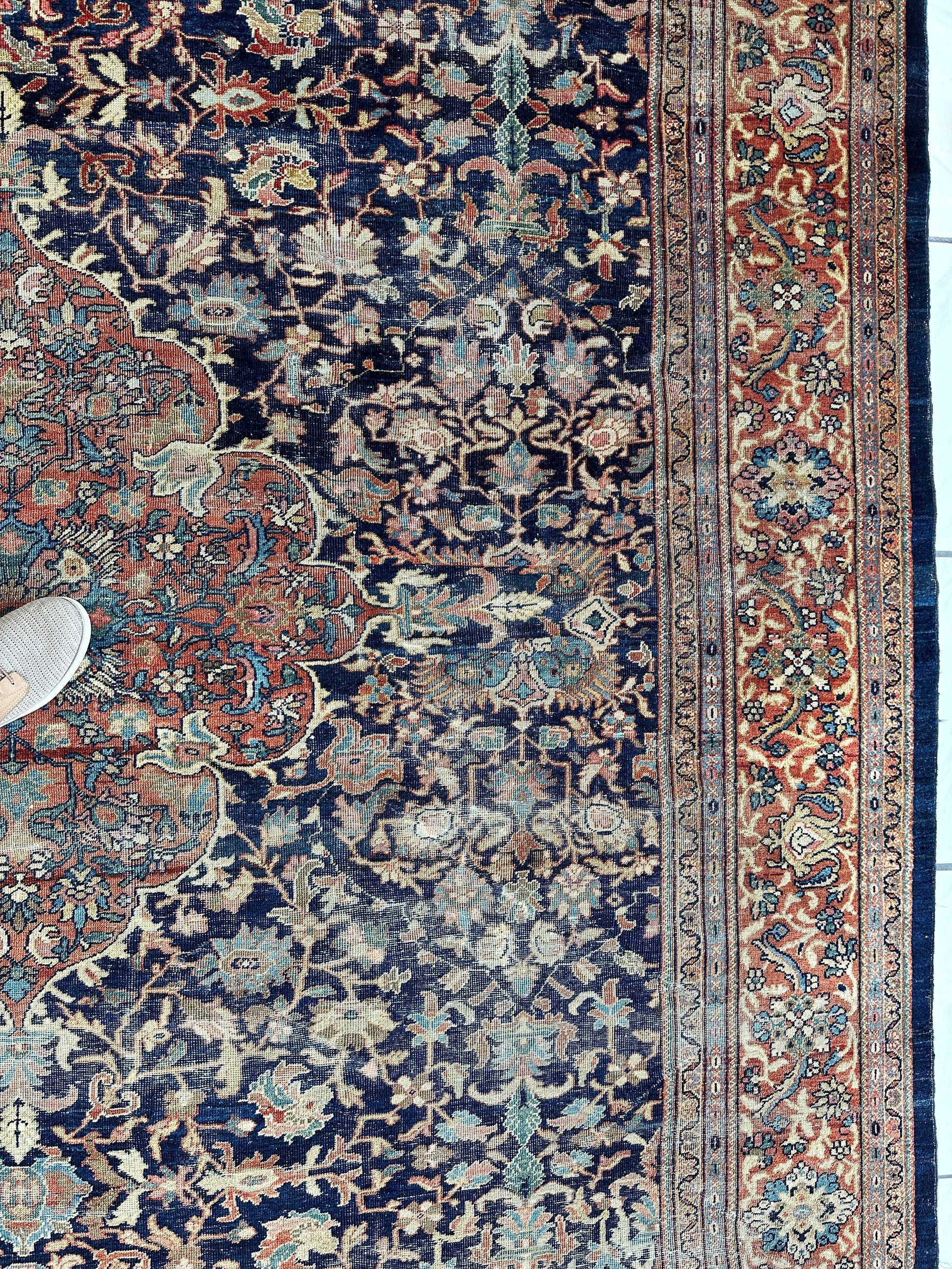 Antique Persian Mahal Rug 8’3”x12’ - Circa 1900 Treasure - Tampa Home & Garden Store