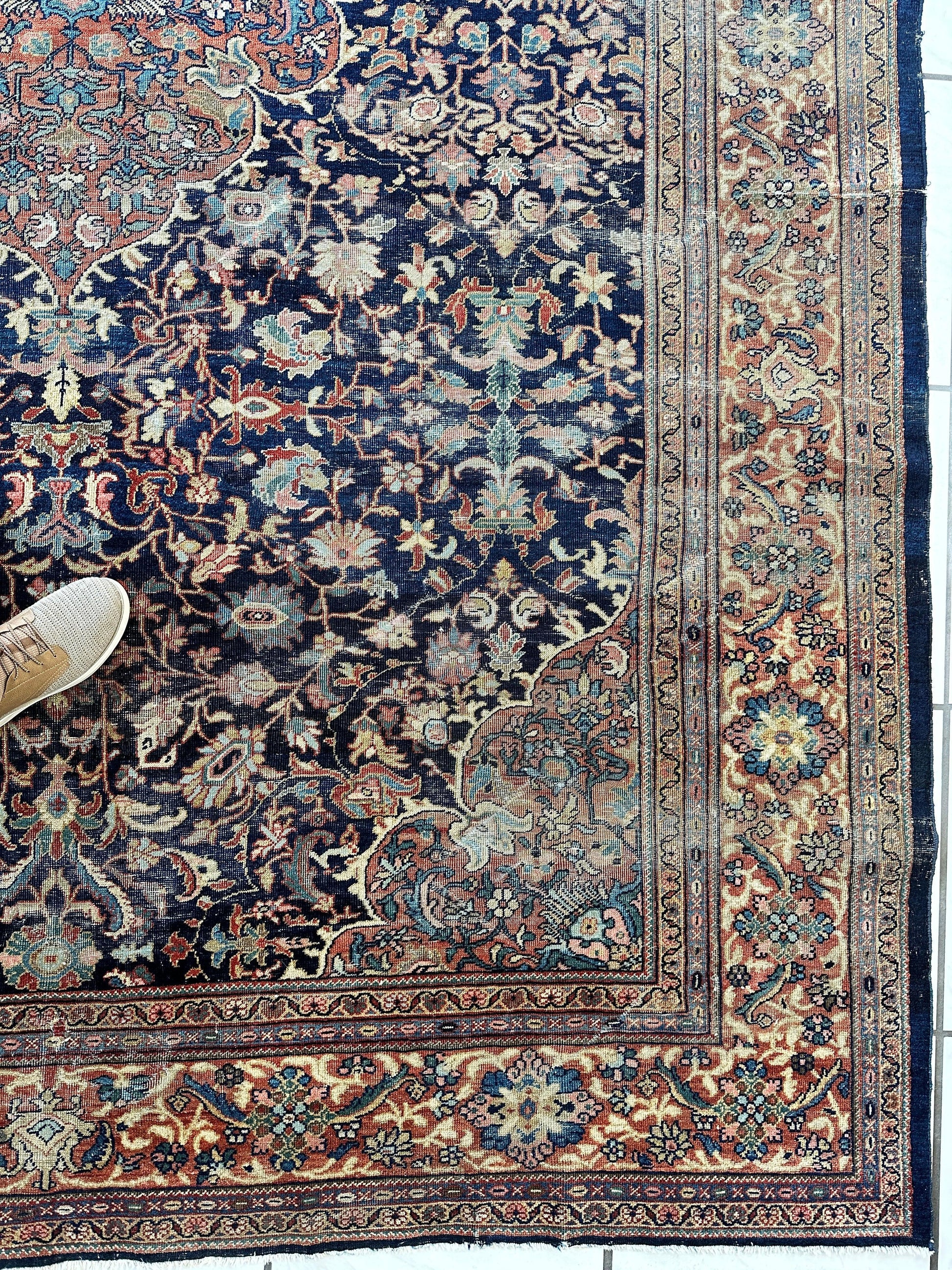 Antique Persian Mahal Rug 8’3”x12’ - Circa 1900 Treasure - Tampa Home & Garden Store
