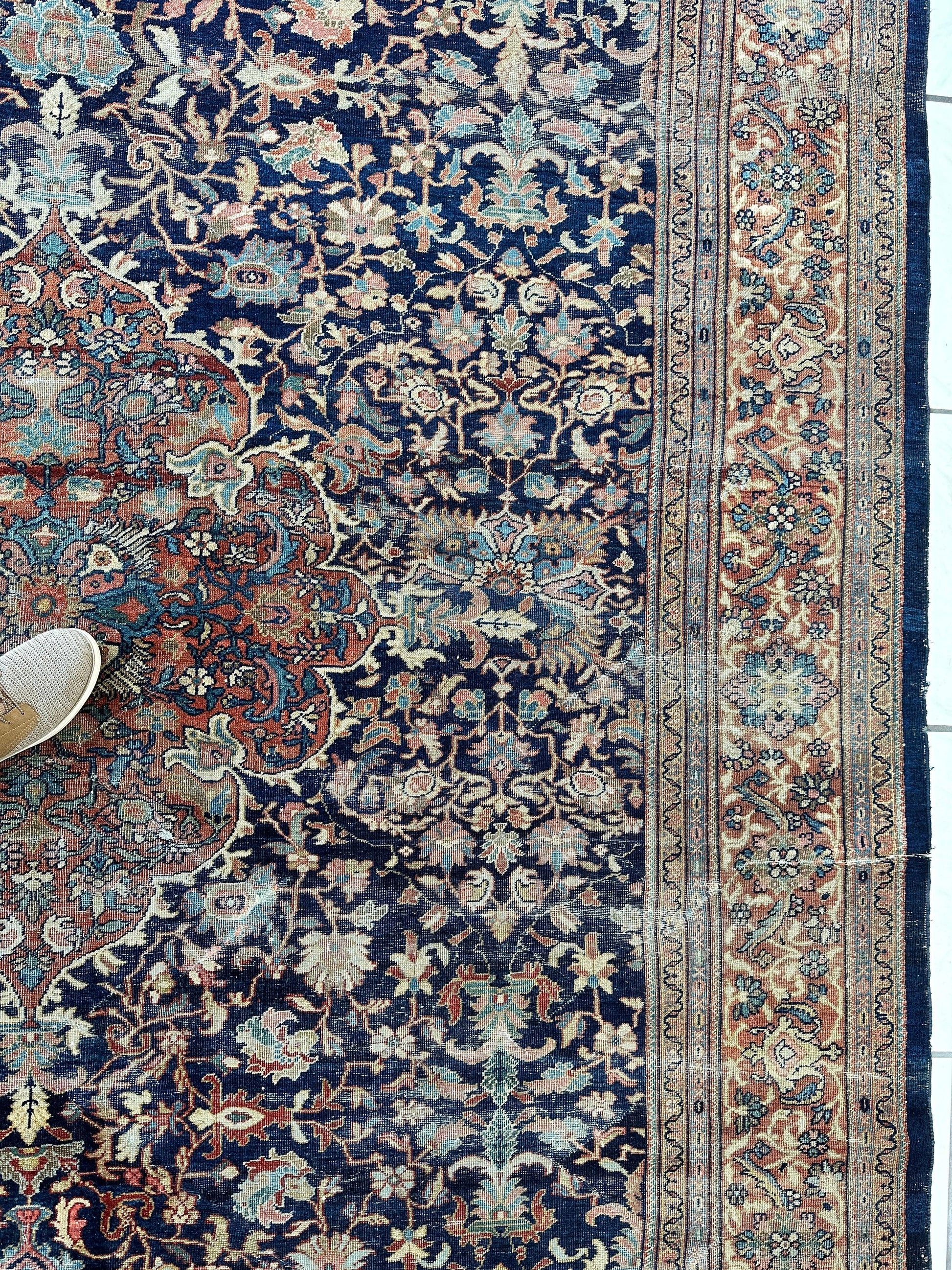 Antique Persian Mahal Rug 8’3”x12’ - Circa 1900 Treasure - Tampa Home & Garden Store